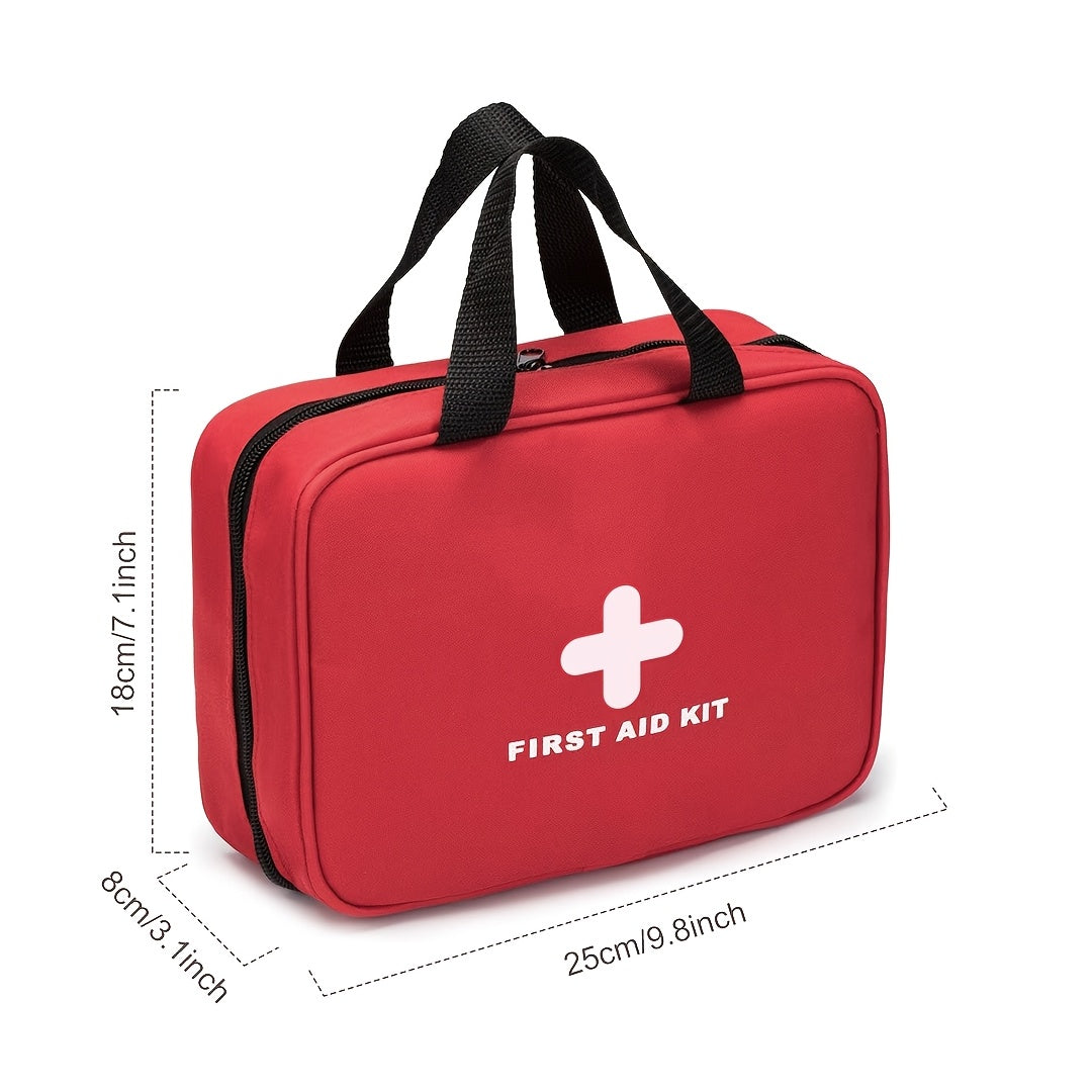 338-Piece First Aid Kit in Red, Compact Emergency Preparedness Supply Set with Listed Waterproof Design for Home, Office and Car Storage