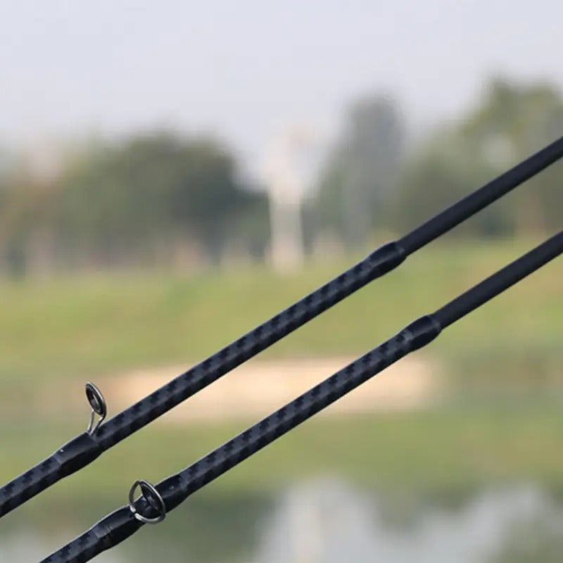 Two-Piece Carbon Fishing Rod, 180 cm Lightweight Lure Rod with Wooden Straight Handle and Listed M Tuning for Recreational Angling