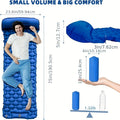 Inflatable Camping Sleeping Pad, 75 x 24 Inch Sleep Mat with Built-In Pump, Carry Bag and Repair Kit for Compact Outdoor Overnight Gear