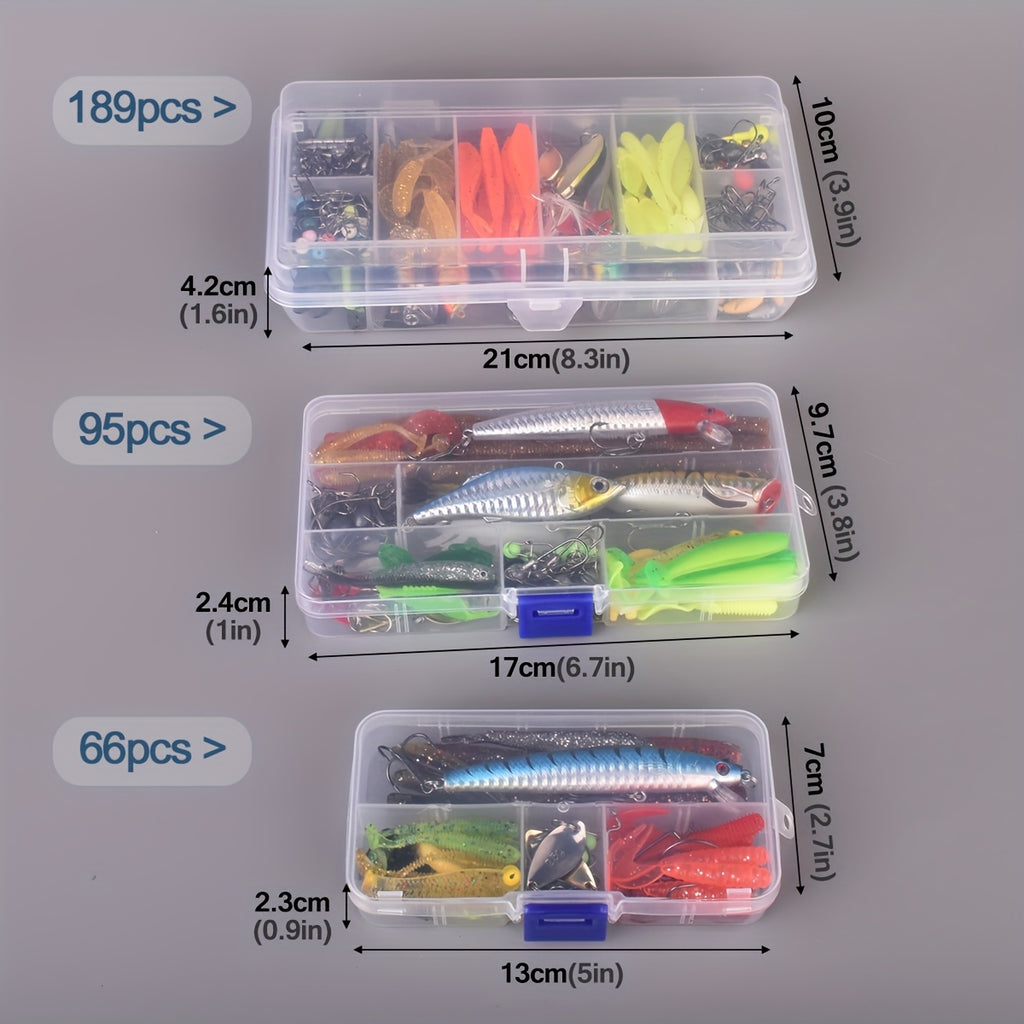 66-Piece Fishing Lure Tackle Kit, Artificial Bait Assortment for Freshwater and Saltwater Angling, Fishing Gear Set for Tackle Rotation and Gifts