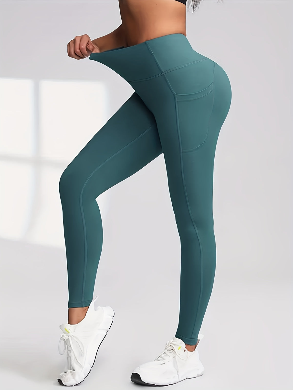 4-Pack Women's High-Waisted Capri Workout Leggings with Side Pockets, PRO-FiT Stretch Yoga and Running Pants in Mixed Color, XXL