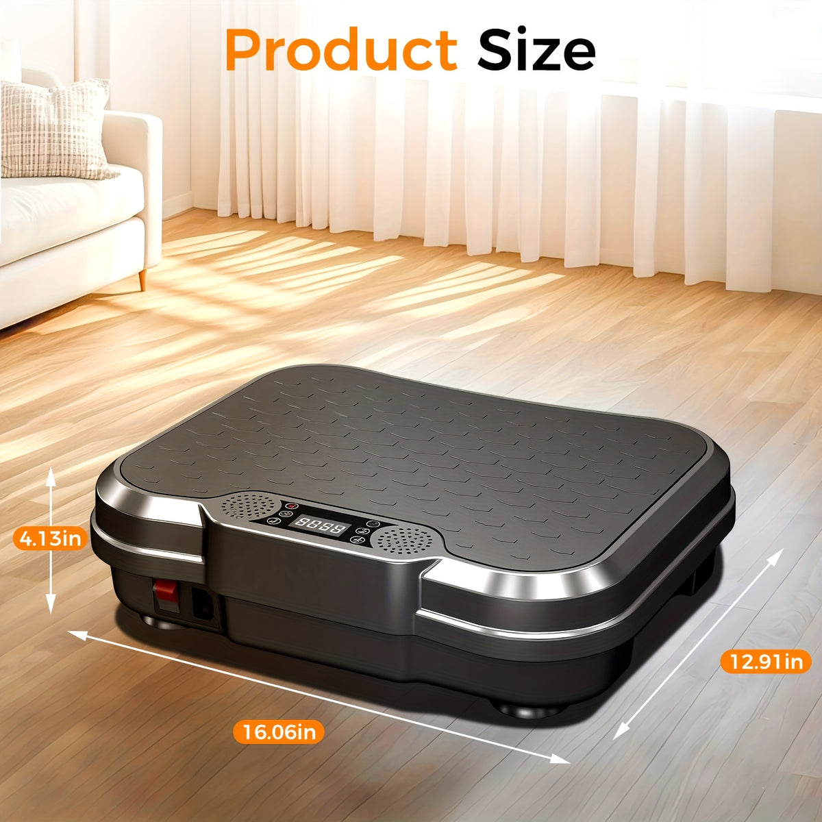 Vibration Plate with Resistance Ropes and Remote Control, 330 lb Capacity Black Exercise Platform with Wireless Connection for Home Gym Workouts