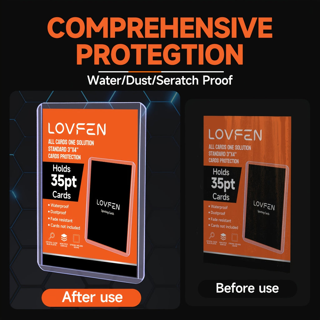 Baseball Card Toploaders and Sleeves 200-Piece Set by LOVFEN, 100 Hard Plastic 3x4-Inch Top Loading Holders Plus 100 Sleeves for Sports Trading Cards