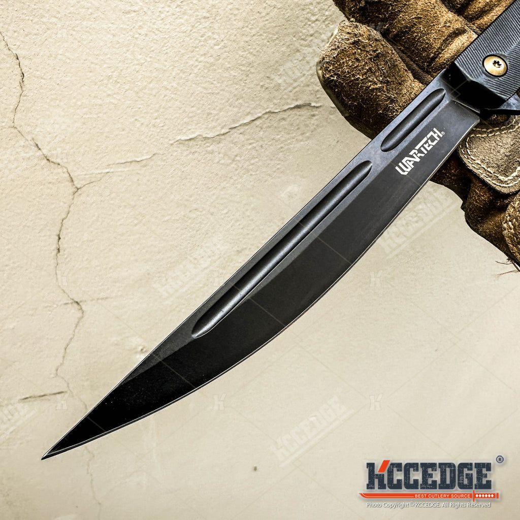 Large Folding Pocket Knife, 13-Inch Listed Size with Stainless Steel Blade and Ergonomic Handle, Black or Silver Options for Camping and Hiking