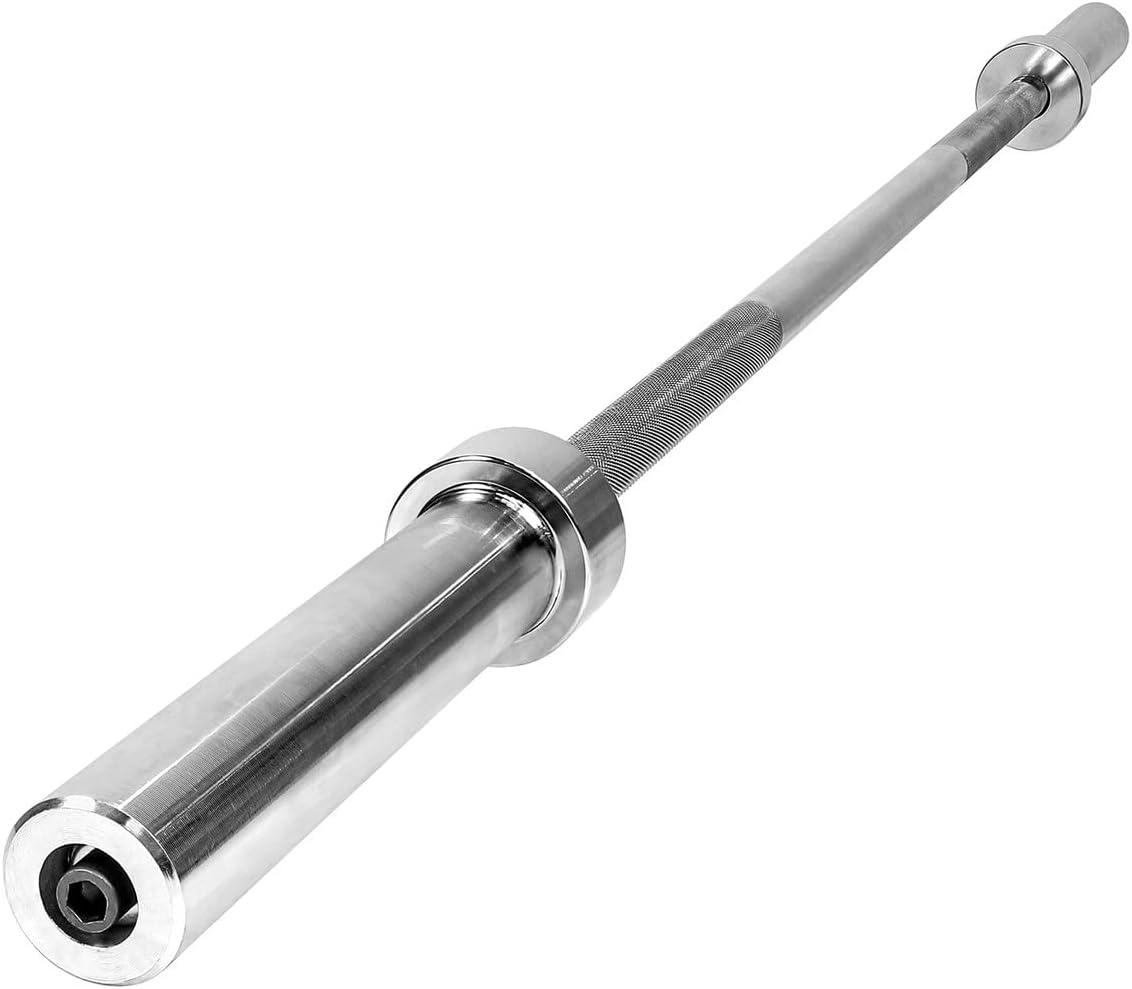 5-Foot Barbell Bar for 2-Inch Weight Plates, CAPHAUS 25 lb Black Weightlifting Bar for Strength Training and Home Gym Workouts