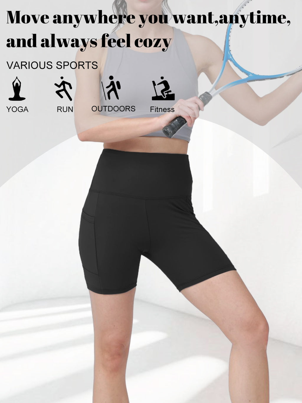 Quick-Dry Yoga Shorts for Women, High-Stretch Sports Shorts for Pilates, Running and Fitness in Dark Gray, Navy or Pink, Single Piece in Size S