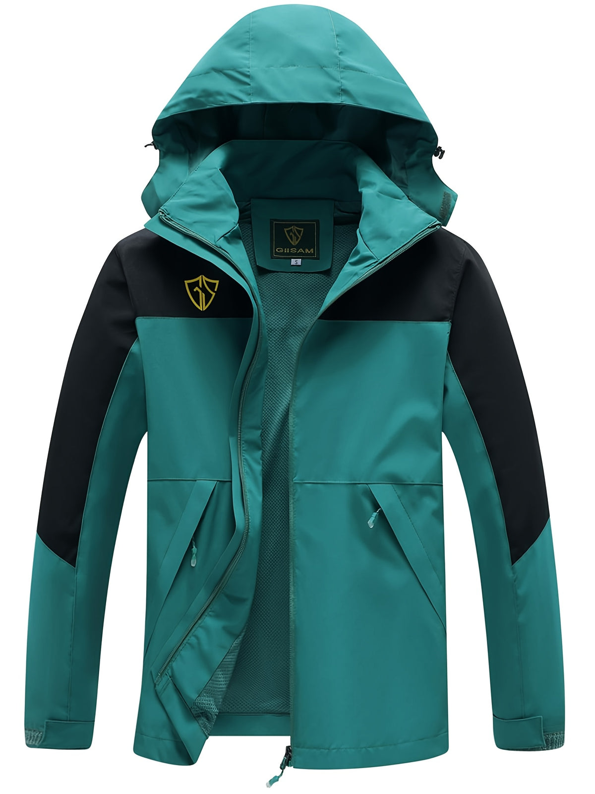 Packable Rain Jacket for Women, Lightweight Hooded Windbreaker with Mesh Lining, Detachable Hood, Adjustable Cuffs and Zipper Pockets for Light Rain