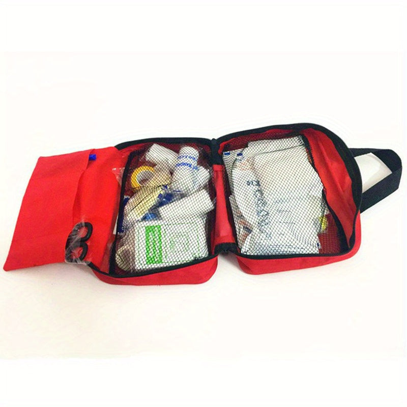 152-Piece Emergency Survival Kit with Scissors, Pliers and Basic First Aid Supplies, Red Portable Multifunctional Tool Set for Outdoor Preparedness
