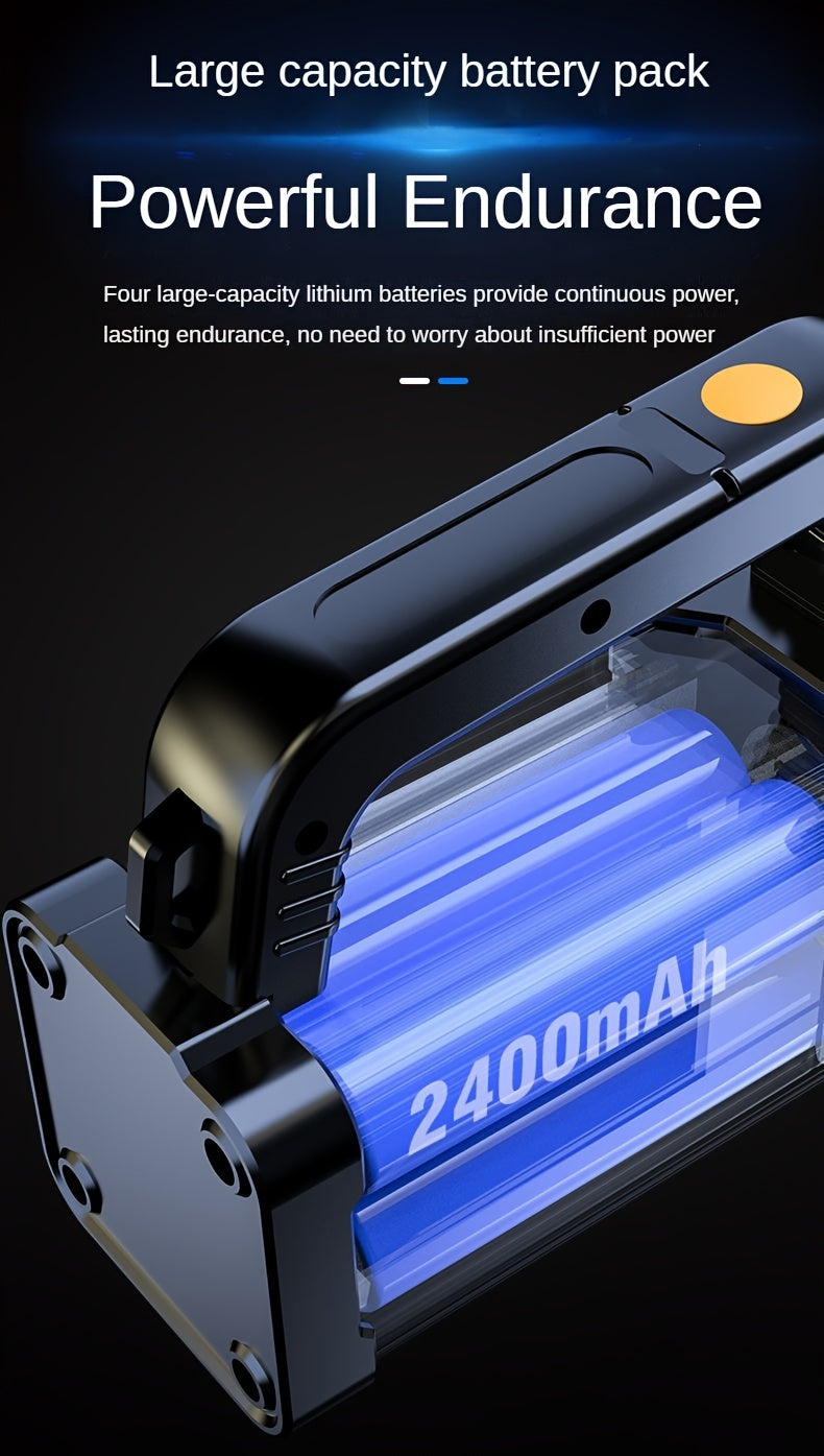 2400mAh Rechargeable LED Flashlight with Zoom and Adjustable Brightness, Portable Handheld Outdoor Light in Single or Two-Piece Options