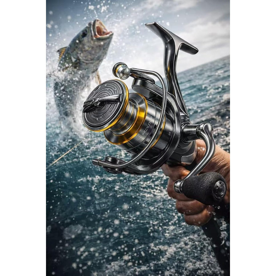 High-Speed Spinning Fishing Reel with Sturdy Handle and Strong Braking System, 500, 1000 or 3000 Sizes for Freshwater and Saltwater Angling