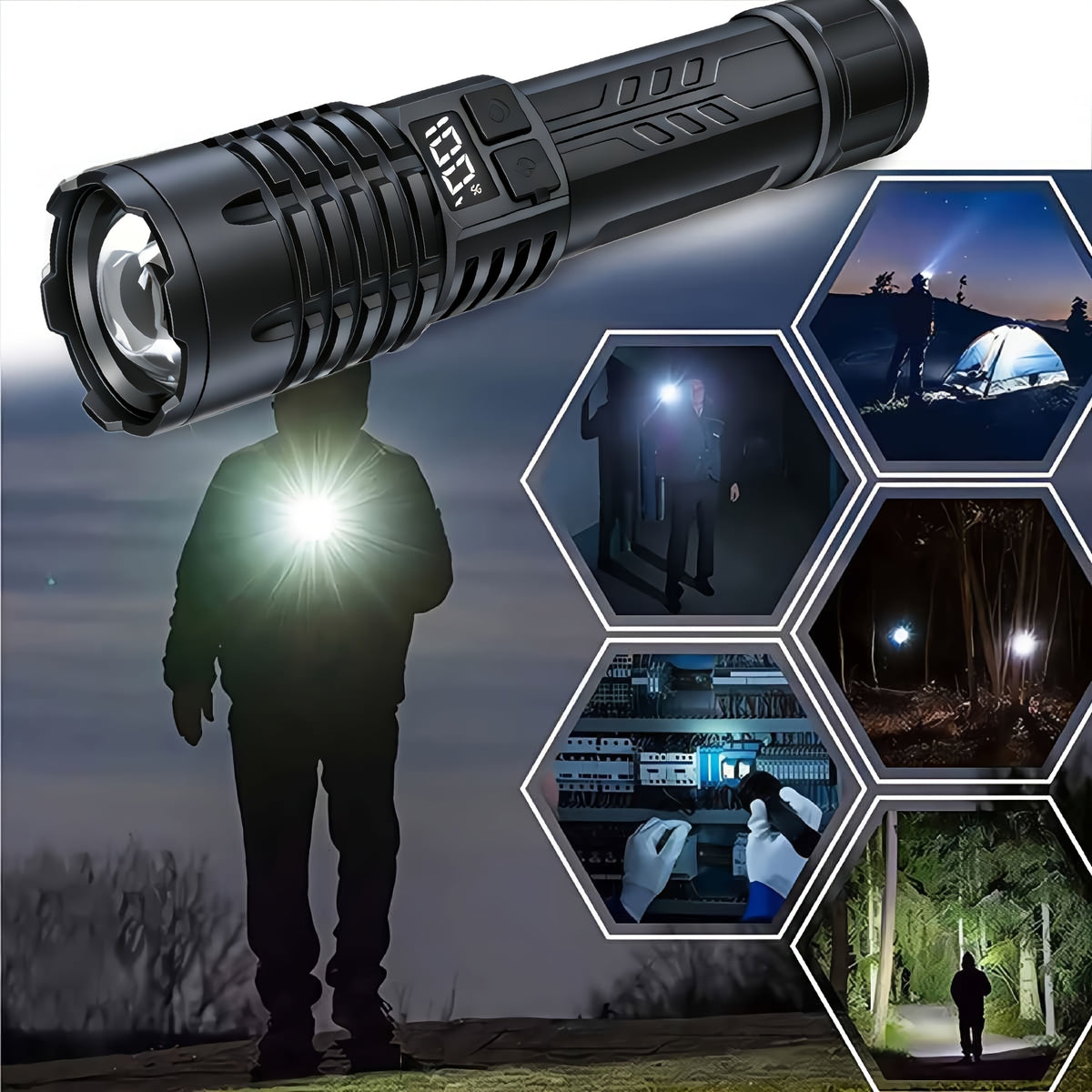4-Pack LED Flashlights, Mini Aluminum or Digital Style
