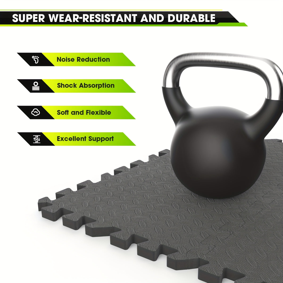 Foam Gym Flooring Mats, Interlocking EVA Puzzle Exercise Tiles in 20, 48 or 60-Piece Packs for Home Gym, Yoga and Weightlifting Spaces