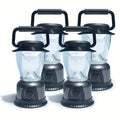 Dimmable COB LED Lanterns 4-Pack, Battery-Powered Portable Lights in Grey or Red for Hiking, Repairs and Power Outages, Batteries Not Included