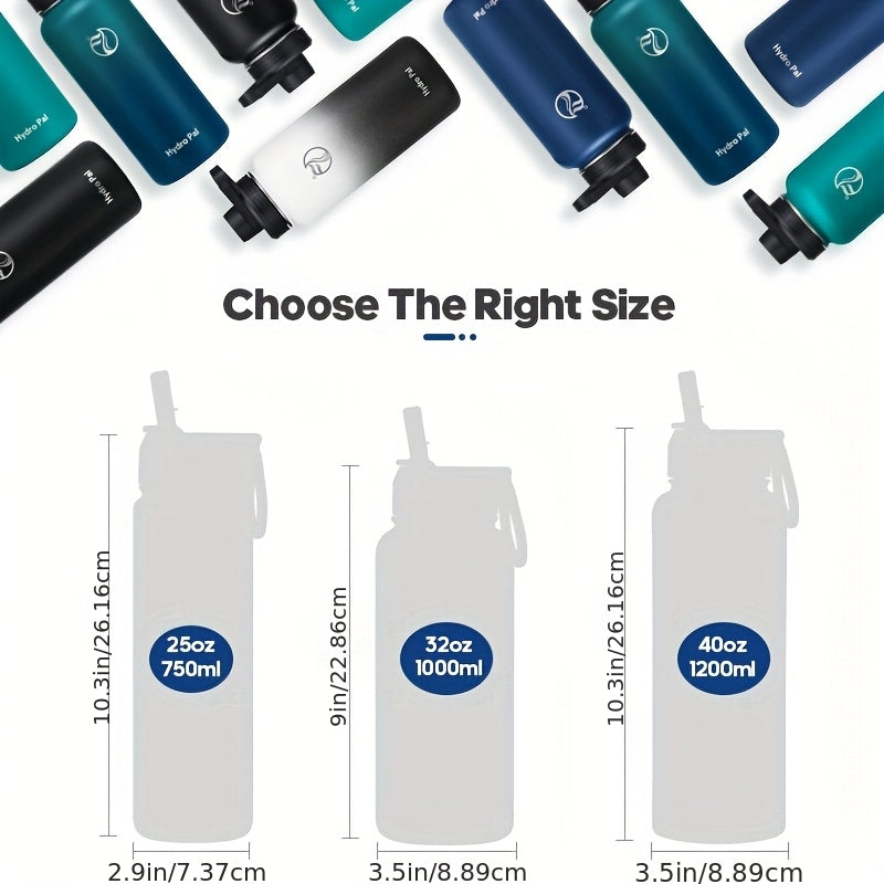40 oz Insulated Stainless Steel Water Bottle with Chug and Straw Lids