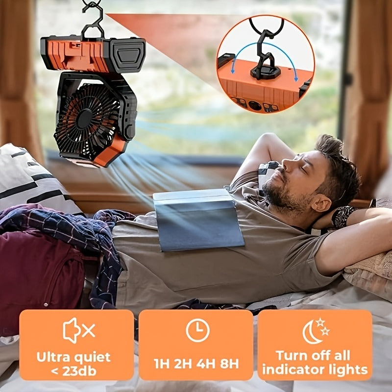 20,000 mAh Camping Fan with Light and Tent Hook