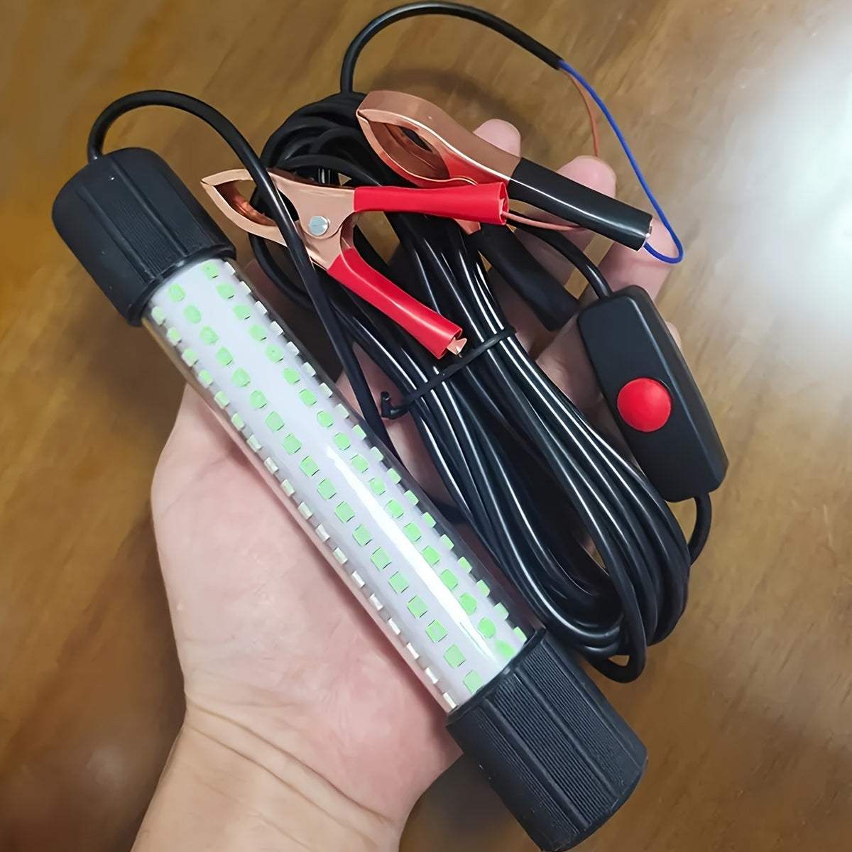 12V Underwater Fishing Light with 126 LEDs, IP68-Rated Fish Attractor Lamp and 16.4-Foot Cable for Night Angling, Battery Not Included