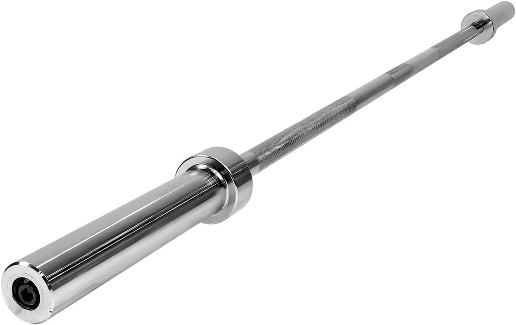 6-Foot Barbell Bar for 2-Inch Weight Plates by CAPHAUS, Chrome or Black Weightlifting Bar for Strength Training and Home Gym Workouts