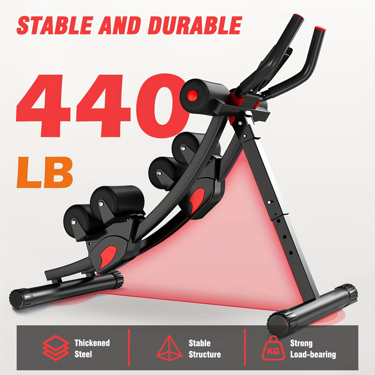 Foldable Ab Workout Machine for Home Gym, Adjustable Core Exercise Equipment with LCD Monitor and Listed 440 lb Capacity in Multiple Models