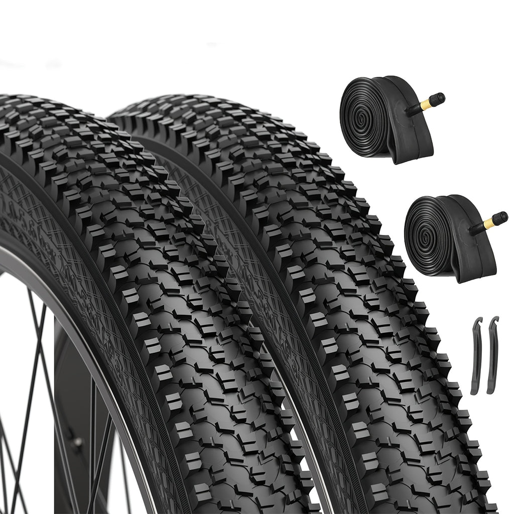 26 Inch Mountain Bike Tires 2-Pack, Lialex 26x1.95 Folding MTB Bicycle Tire Replacement with Anti-Puncture Weave, High Traction for Road, Trail & Off-Road Riding