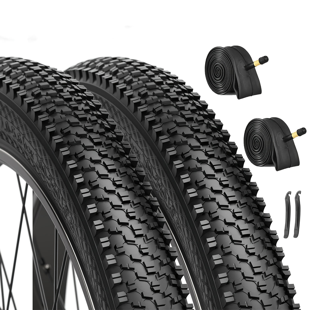 26 Inch Mountain Bike Tires 2-Pack, Lialex 26x1.95 Folding MTB Bicycle Tire Replacement with Anti-Puncture Weave, High Traction for Road, Trail & Off-Road Riding