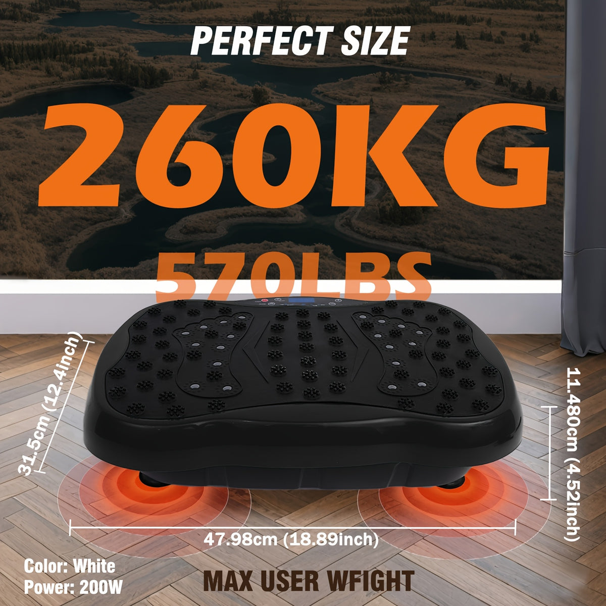 200W Vibration Plate Exercise Machine for Home Gym, 9 Programs and 100 Speed Levels with Remote, Compact Fitness Platform Rated to 330 lb