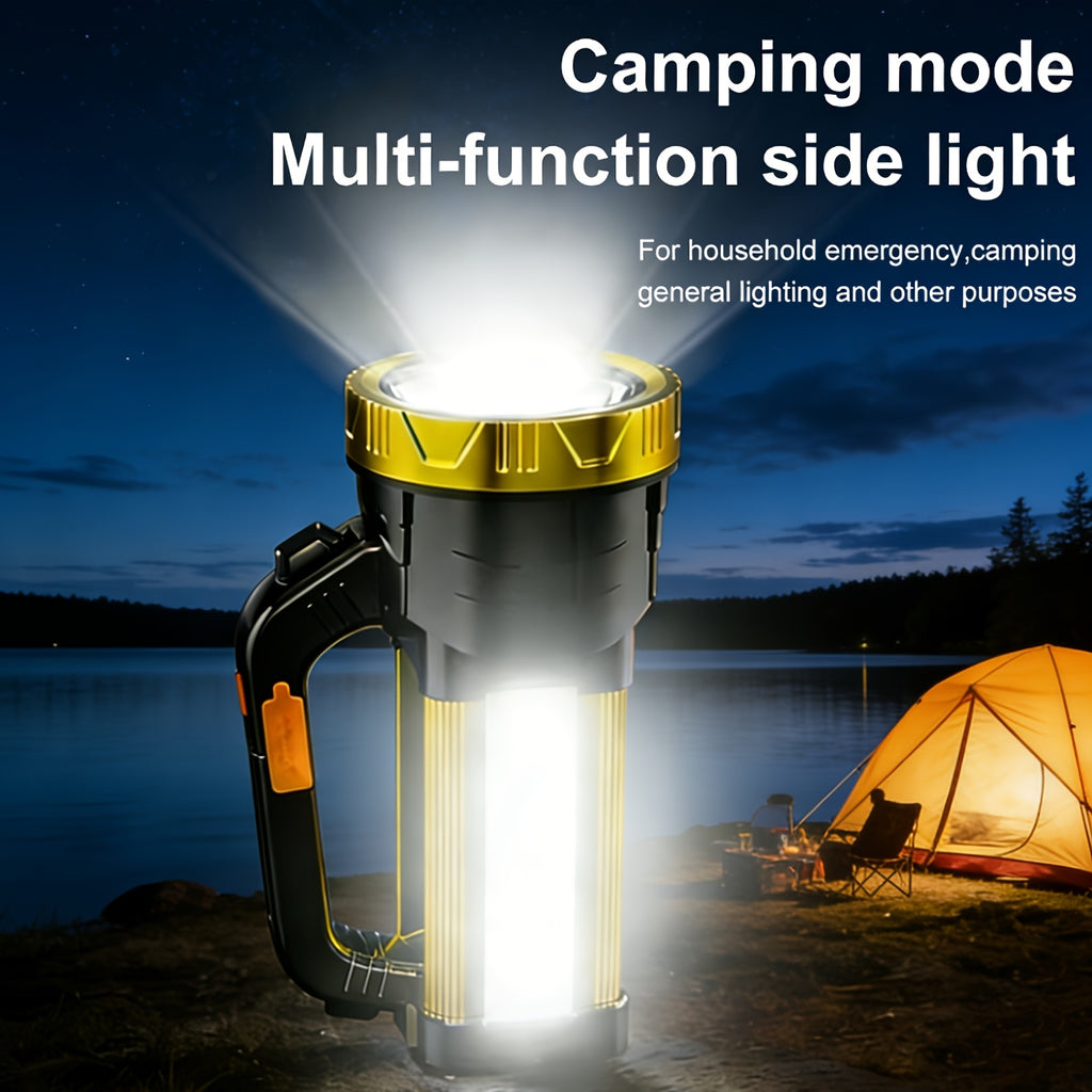 2400mAh Rechargeable LED Flashlight with Zoom and Adjustable Brightness, Portable Handheld Outdoor Light in Single or Two-Piece Options