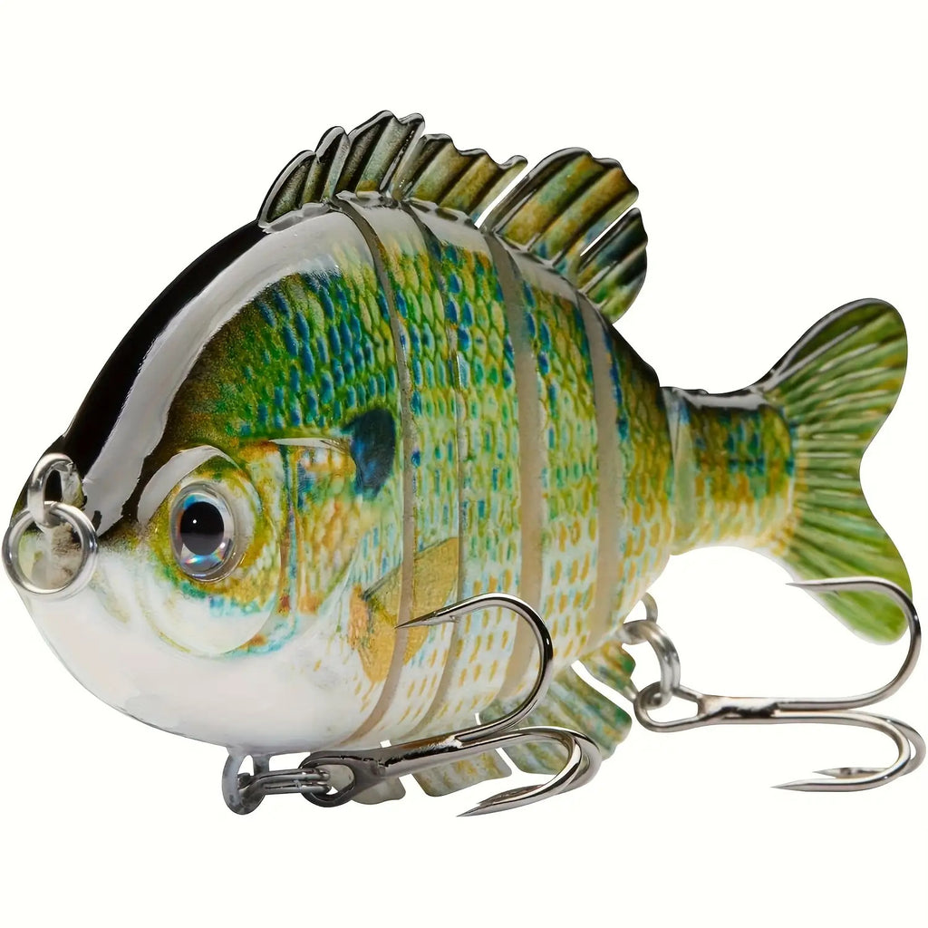 4-Pack Multi-Joint Panfish Fishing Lures with Treble Hooks