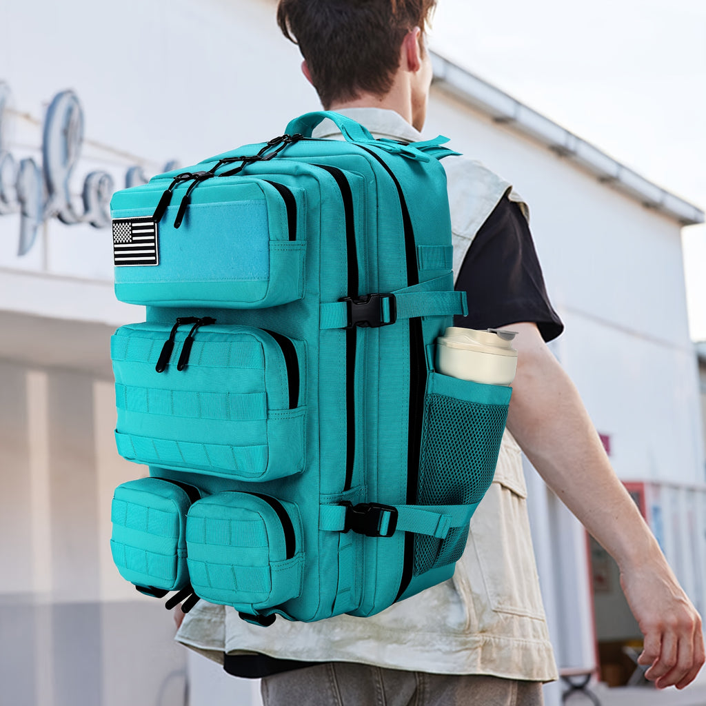 Army Green Hiking Backpack with Listed 13.21-Gallon Capacity, Unisex Outdoor Daypack for Camping Trips, Travel and Sports Outings