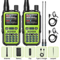 Dual PTT Ham Radio 2-Pack, Baofeng UV-5RMini VHF/UHF Two-Way Radios with NOAA Weather Reception, 999 Channels and USB-C Charging for Emergency Preparedness