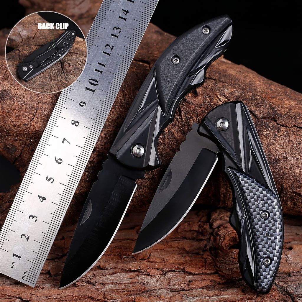 2-Piece Survival Kit with USB Rechargeable Flashlight and Folding Pocket Knife, Clip-On Outdoor Tools with Optional Fire-Starting Version