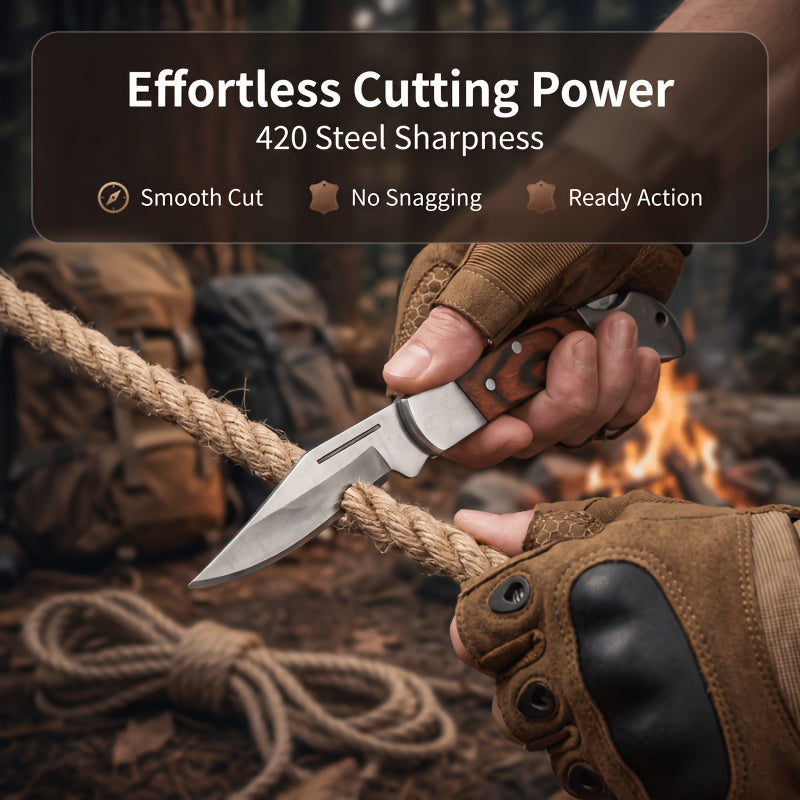 Folding Precision Knife with Spearhead Blade and Ergonomic Handle, Lightweight Portable Cutting Tool for Adult Camping, Crafts and Home Projects
