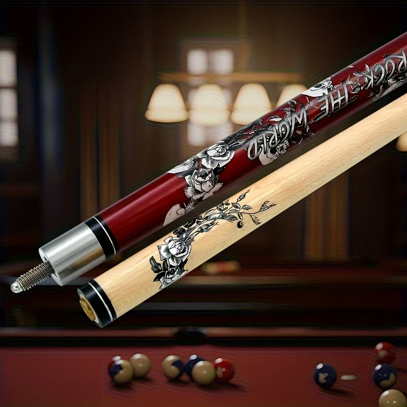 Maple Snooker Cue 58-Inch 20oz with Skull Theme, Accessory-Included Options for Men and Women, Game Room Gear and Christmas Gift Ideas