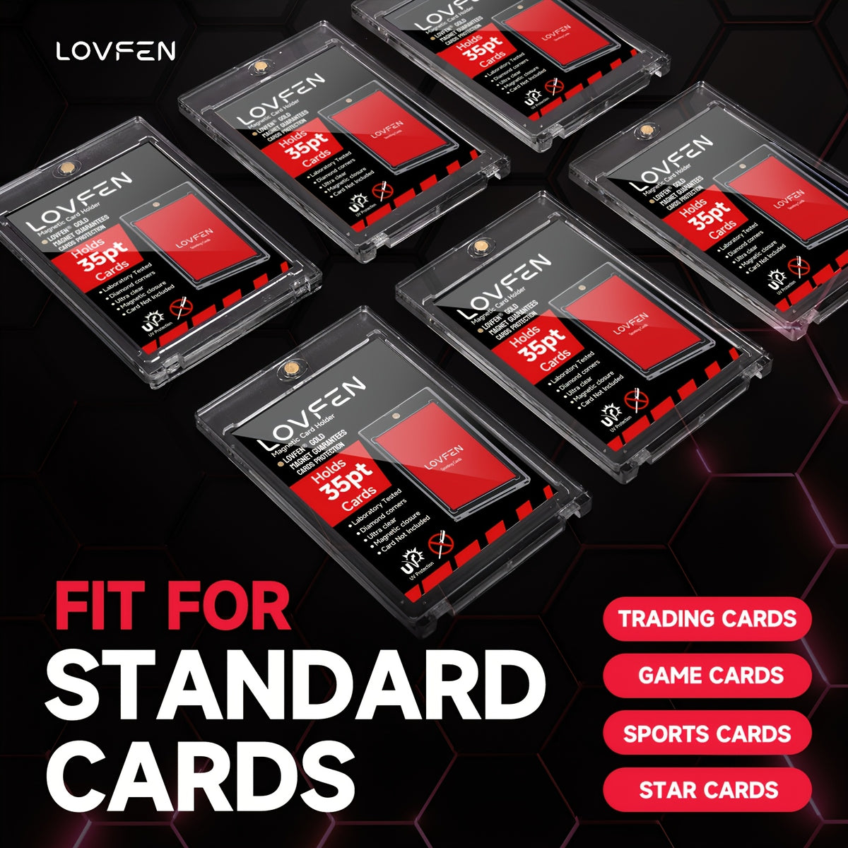 35pt Magnetic Card Holders with Ultra-Thin Hard Plastic Design, Single-Touch Cases for Baseball, Football and Trading Cards, 25 to 400 Pack Options