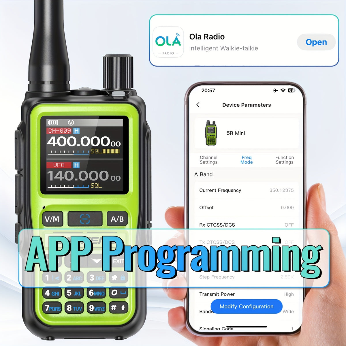 Dual PTT Ham Radio 2-Pack, Baofeng UV-5RMini VHF/UHF Two-Way Radios with NOAA Weather Reception, 999 Channels and USB-C Charging for Emergency Preparedness