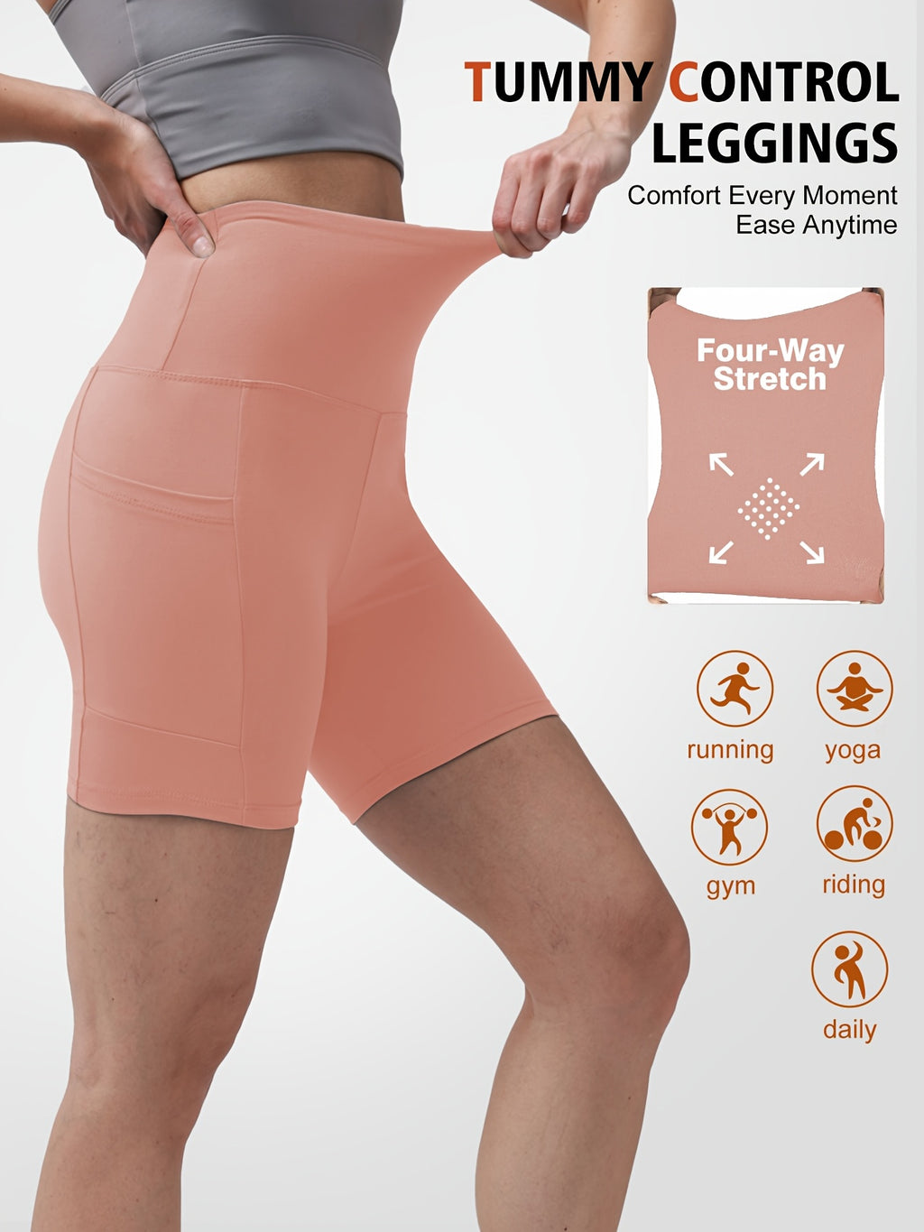 Quick-Dry Yoga Shorts for Women, High-Stretch Sports Shorts for Pilates, Running and Fitness in Dark Gray, Navy or Pink, Single Piece in Size S