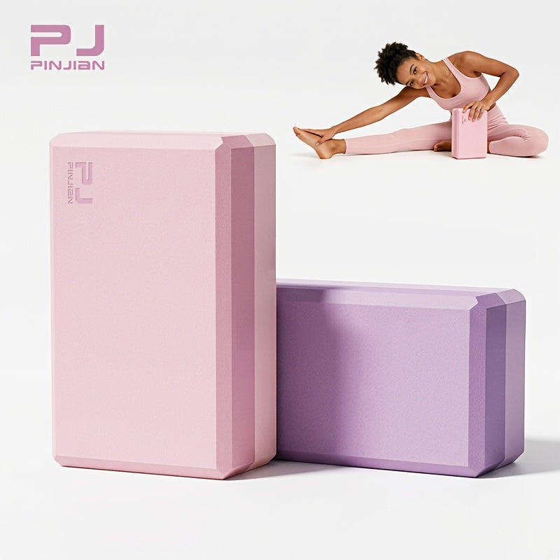 2-Piece Color-Block EVA Yoga Mat Set for Stretching, Pilates and Home Workouts