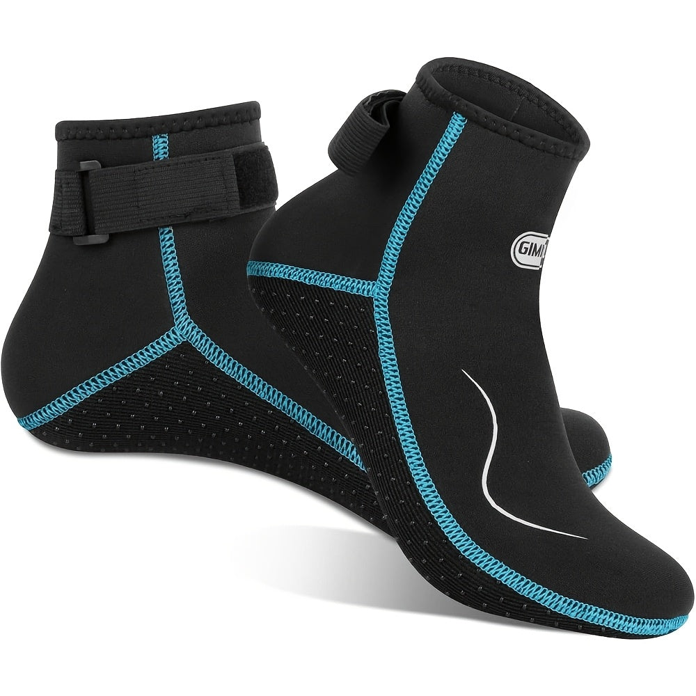 3mm Neoprene Water Socks for Women and Men, High-Cut or Low-Cut Wetsuit Footwear with Rubber Grip Soles for Snorkeling, Surfing and Swimming