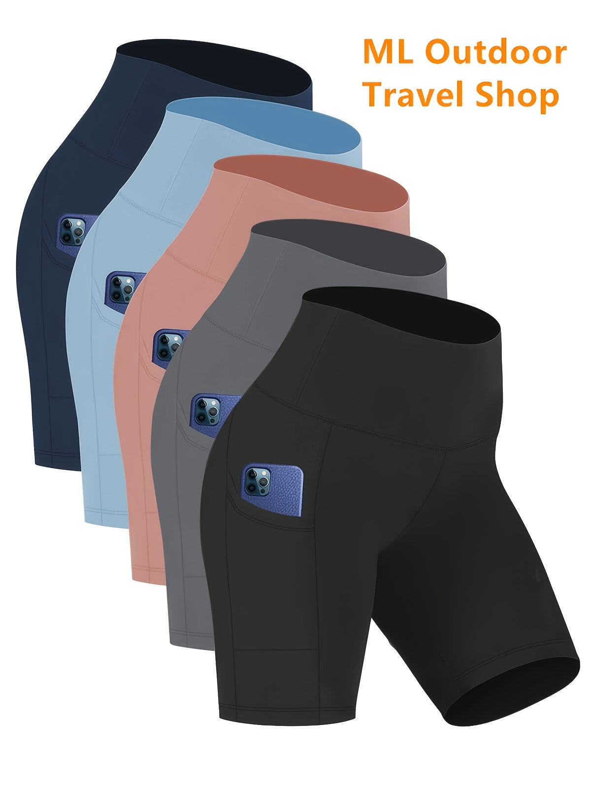 Quick-Dry Yoga Shorts for Women, High-Stretch Sports Shorts for Pilates, Running and Fitness in Dark Gray, Navy or Pink, Single Piece in Size S