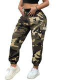 Women's Tapered Cargo Pants with Elastic Drawstring Waist, Lightweight Quick-Dry Outdoor Style in Three Colors and Sizes XS to XXL