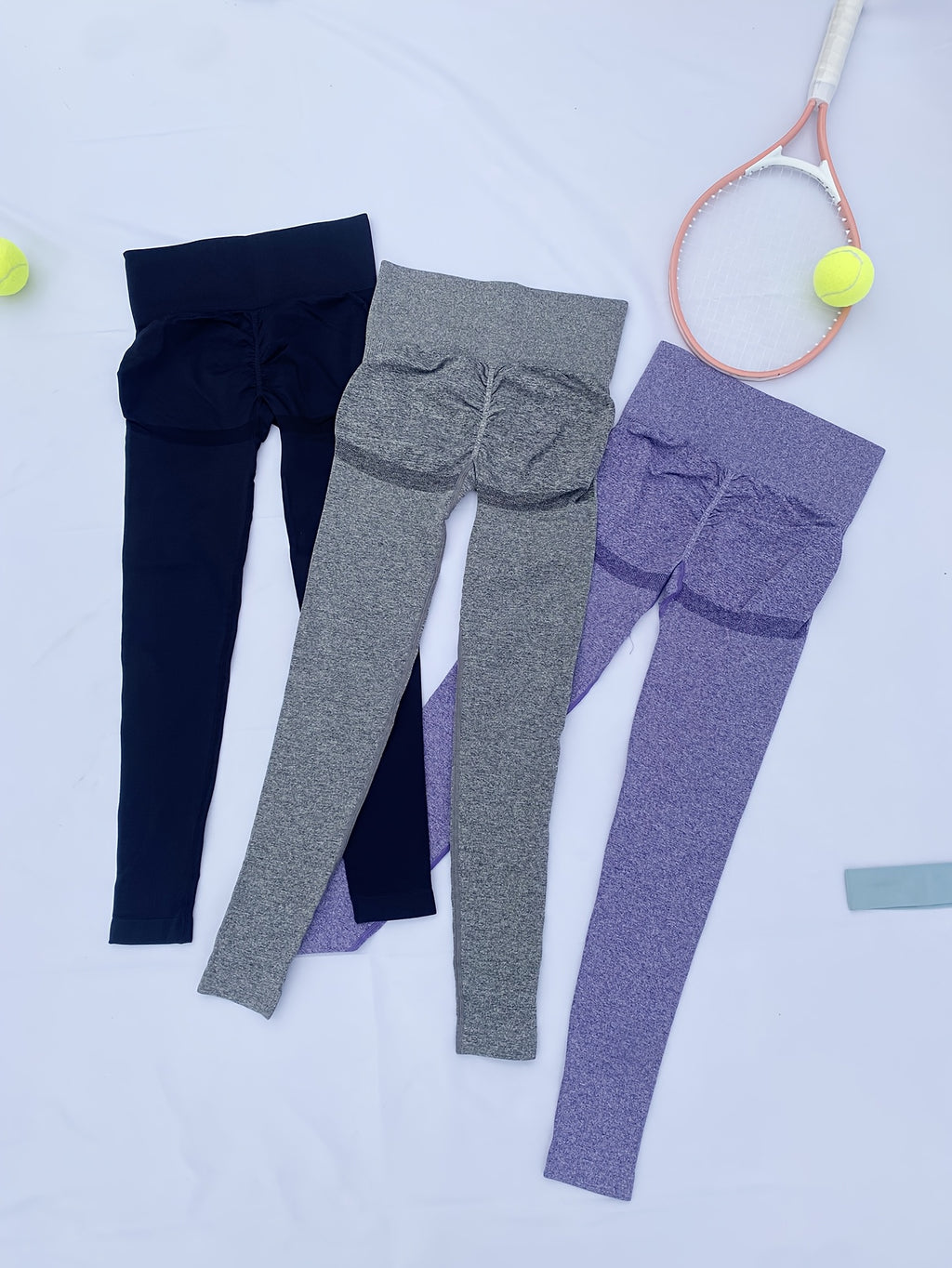 Seamless Leggings for Women, 3-Piece High Waisted Soft Yoga Pants Set in Mixed Colors, Sports Activewear for Gym Workouts and Everyday Wear