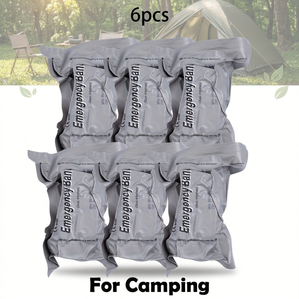 4-Inch Emergency Trauma Bandages, Vacuum-Sealed First Aid Supply Refills in 3-Pack or 6-Pack Options for Home and Outdoor Preparedness