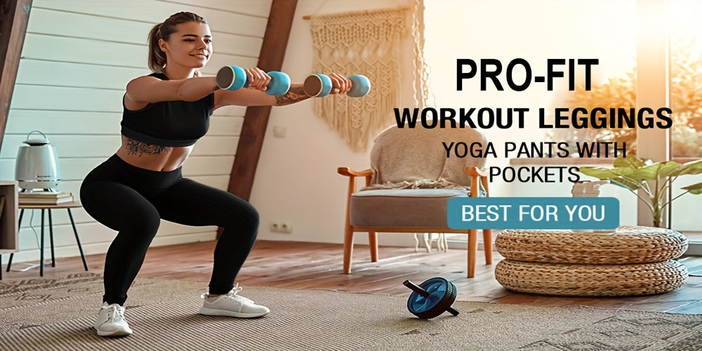 4-Pack Women's High-Waisted Capri Workout Leggings with Side Pockets, PRO-FiT Stretch Yoga and Running Pants in Mixed Color, XXL