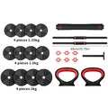 4-in-1 Dumbbell Set with Adjustable Weights, Barbell, Kettlebell and Push-Up Stand Modes, 20 lb or 44 lb Options for Home Gym Strength Training