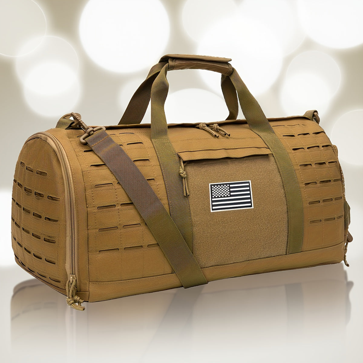 40L Tactical Duffel Bag with Shoe Compartment and MOLLE, Heavy-Duty Gym Weekender for Men's Sports Gear, Work and Outdoor Camping Travel