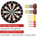17-Inch Double-Sided Dartboard Set with 12 Darts for Casual Games