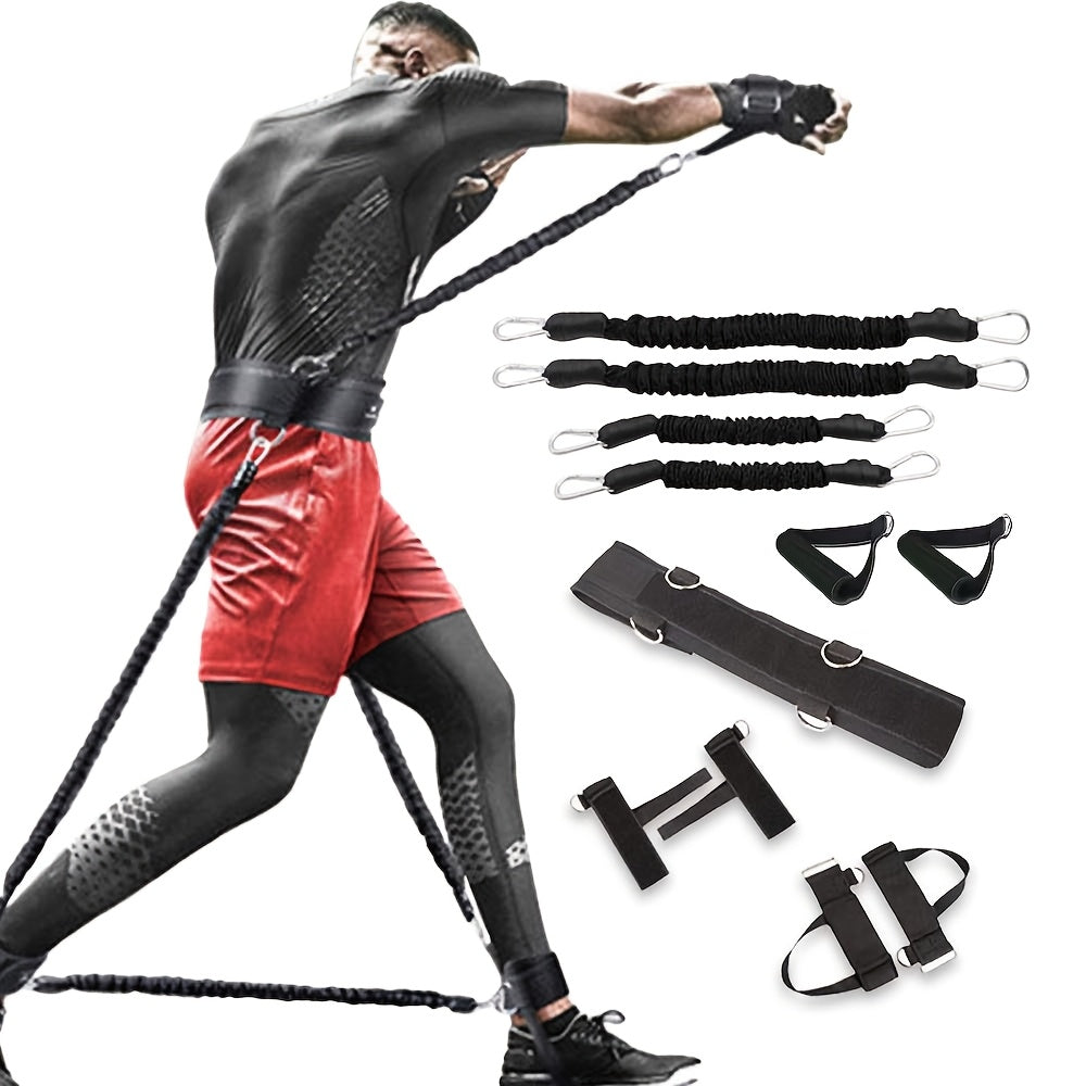 Boxing Resistance Training Set, 12-Piece MMA and Taekwondo Strap Kit for Home Gym Workouts, Arm and Leg Strength Drills, Black or Red