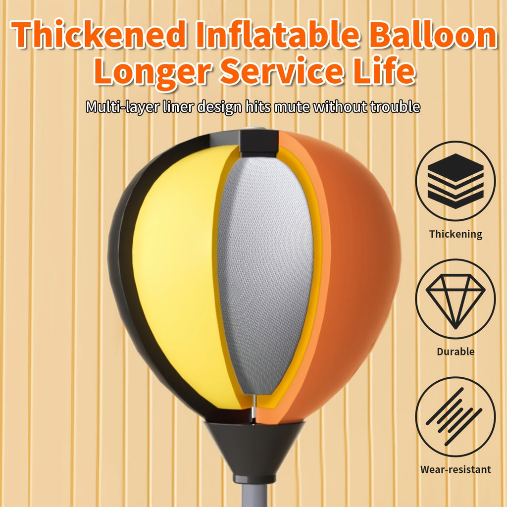 Boxing Reflex Ball with Suction Cup and 2 Rubber Mats, Indoor Standing Speed Ball for Adult Reaction Training and Home Gym Fitness Equipment