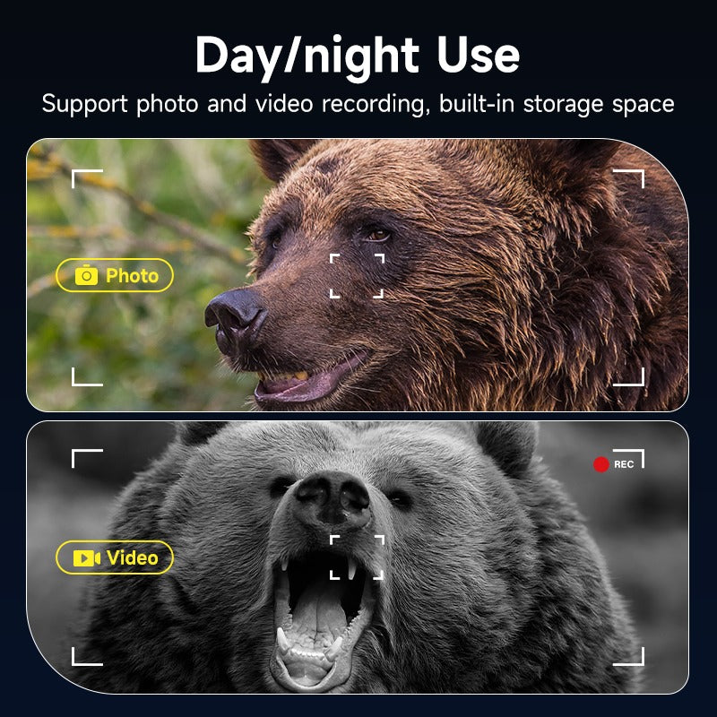 1080P Night Vision Monocular with 2-Inch Screen, 10X Digital Zoom, 5W Infrared and 2700mAh Rechargeable Battery for Hunting and Wildlife Observation
