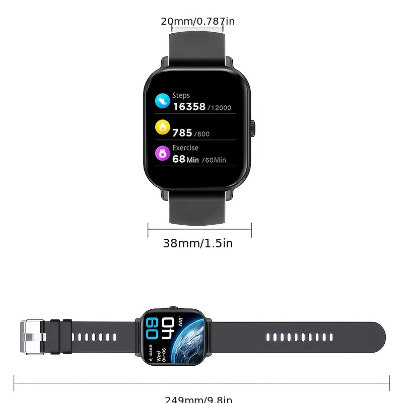 1.83-Inch Calling Smartwatch for Men and Women, Touchscreen Fitness and Sports Watch in Black or Pink, Everyday Outdoor Accessory with Smartphone Connection