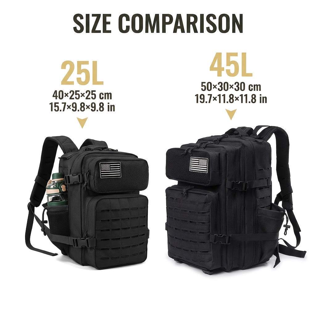 25L or 45L Travel Backpack with MOLLE-Style Webbing